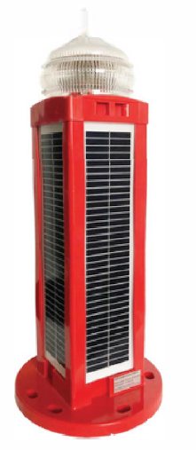 SC35 solar marine lantern, large solar (LS) version with red housing