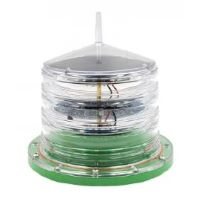 WT-Flash-2 self-contained solar LED marine lantern, an inland water buoy light with clear stacked lens and green base
