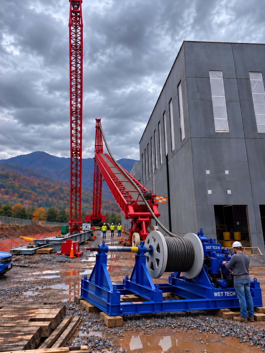 Wet Tech Delivers Rapid Crane Spooling for Virginia Data Center