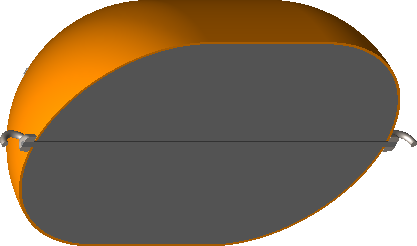 Cutaway of a poly barrier float showing the full foam fill and stainless through-rod for rod, rope or chain barrier lines